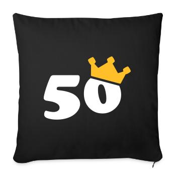 50 crown 50 birthday 50 years - Sofa pillowcase 17,3'' x 17,3'' (45 x 45 cm) - black - Front