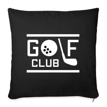 Club de golf (balle de golf o, club de golf comme l) - Housse de coussin décorative 45 x 45 cm - noir - Devant