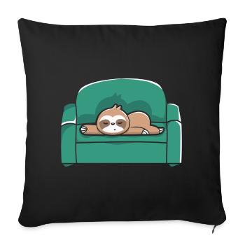 Faultier Sofa Chill Relax - Sofakissenbezug 45 x 45 cm - Schwarz - Vorne