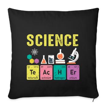 Éléments réguliers des professeurs de sciences - Housse de coussin décorative 45 x 45 cm - noir - Devant