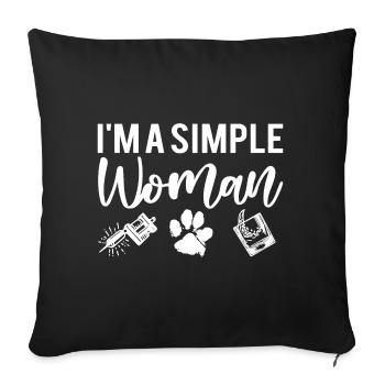 I'M A SIMPLE WOMAN Dog Tattoos Party - Sofa pillowcase 17,3'' x 17,3'' (45 x 45 cm) - black - Front
