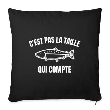 pêche, pêche humour, je suis pêcheur - Housse de coussin décorative 45 x 45 cm - noir - Devant
