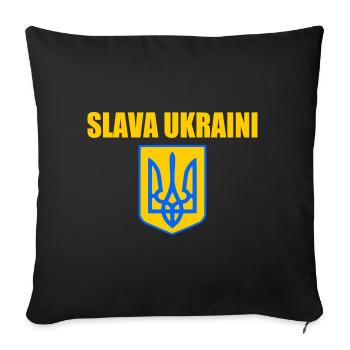 Slava ukraini - Sofakissenbezug 45 x 45 cm - Schwarz - Vorne