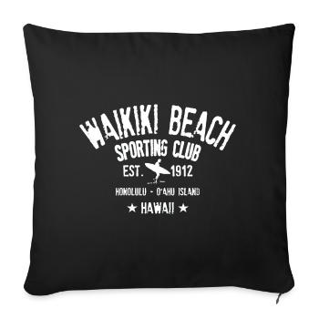 waikiki beach sporting club - Sofa pillowcase 17,3'' x 17,3'' (45 x 45 cm) - black - Front