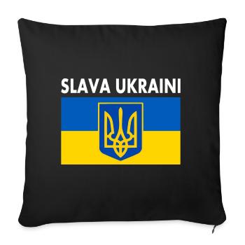 Slava ukraini - Housse de coussin décorative 45 x 45 cm - noir - Devant