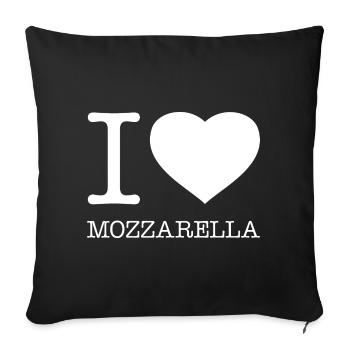 I LOVE MOZZARELLA - Sofa pillowcase 17,3'' x 17,3'' (45 x 45 cm) - black - Front