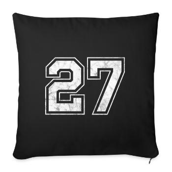 Numéro 27 - Housse de coussin décorative 45 x 45 cm - noir - Devant