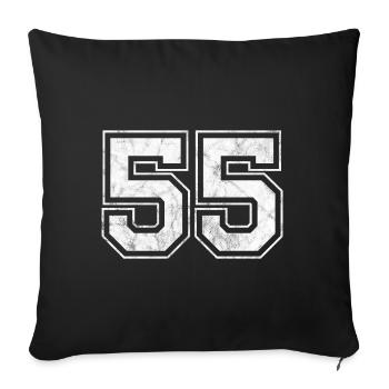 Number 55 - Sofa pillowcase 17,3'' x 17,3'' (45 x 45 cm) - black - Front