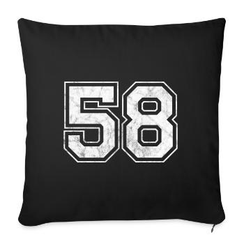 Number 58 - Sofa pillowcase 17,3'' x 17,3'' (45 x 45 cm) - black - Front