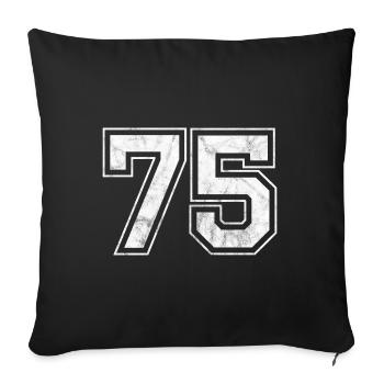 Number 75 - Sofa pillowcase 17,3'' x 17,3'' (45 x 45 cm) - black - Front