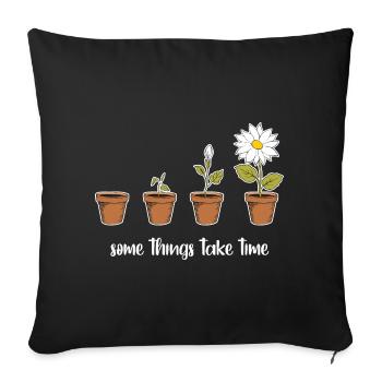 Temps (sombre) - Housse de coussin décorative 45 x 45 cm - noir - Devant