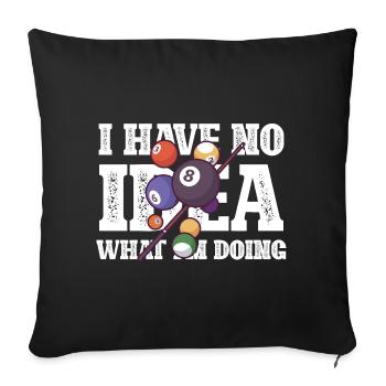 Il a besoin de beaucoup de balles amateurs de billard - Housse de coussin décorative 45 x 45 cm - noir - Devant