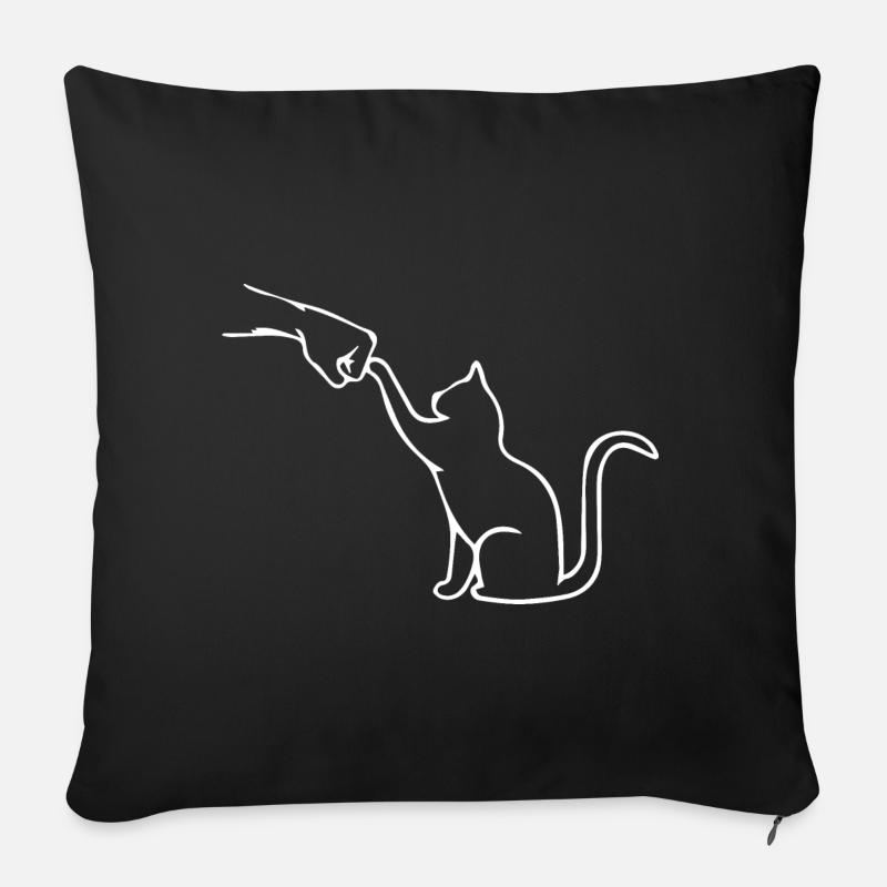 Katzenpapa Katzenliebhaber Katzen Faust Team - Sofakissenbezug 45 x 45 cm - Schwarz