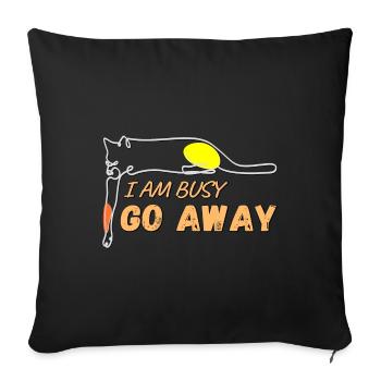 A lazy cat design - Sofa pillowcase 17,3'' x 17,3'' (45 x 45 cm) - black - Front