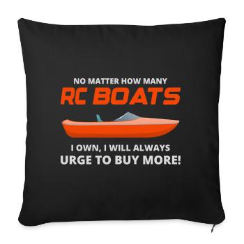 Rc Boat Racing Electric Powerboat Speedboat Race - Sofa pillowcase 17,3'' x 17,3'' (45 x 45 cm) - black - Front