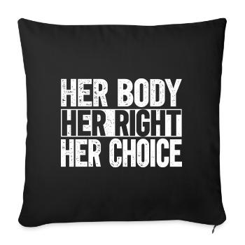 Votre corps, votre choix - Housse de coussin décorative 45 x 45 cm - noir - Devant