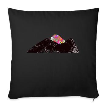 Berg mit farbenfrohem Gipfel - Sofakissenbezug 45 x 45 cm - Schwarz - Vorne