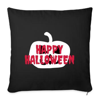 Happy halloween (Halloween pumpkin in the background) - Sofa pillowcase 17,3'' x 17,3'' (45 x 45 cm) - black - Front