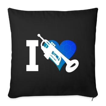 Women's Trumpet Playing Trumpet Players Trumpets - Sofa pillowcase 17,3'' x 17,3'' (45 x 45 cm) - black - Front
