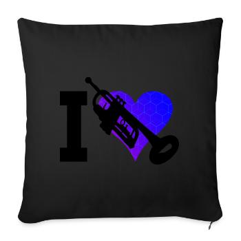 Trumpet Player Trompetenspieler Trompete - Sofa pillowcase 17,3'' x 17,3'' (45 x 45 cm) - black - Front