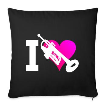 Trumpet Trumpet Trumpet Player Trumpet Playing - Sofa pillowcase 17,3'' x 17,3'' (45 x 45 cm) - black - Front