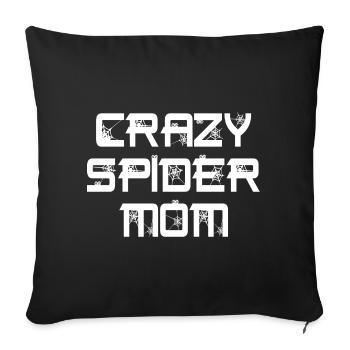 Drôle Crazy Spider Mom Pet Spider Propriétaire - Housse de coussin décorative 45 x 45 cm - noir - Devant