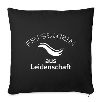 Friseur Friseurin Haar Haare Symbol Symbole Welle - Sofakissenbezug 45 x 45 cm - Schwarz - Vorne