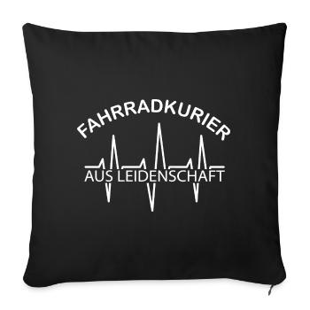 Fahrradkurier Fahrrad Symbol Puls Herzschlag Ekg - Sofakissenbezug 45 x 45 cm - Schwarz - Vorne