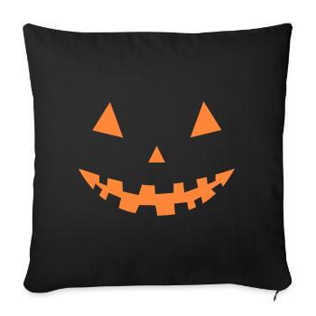 Silhouette Kürbis Jack-o'-Laterne - Sofakissenbezug 45 x 45 cm - Schwarz - Vorne