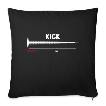 Synthesizer Kick Drum Synth DAW Transient Tail - Sofa pillowcase 17,3'' x 17,3'' (45 x 45 cm) - black - Front
