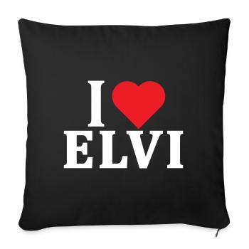 t-shirt J’aime Elvi idée cadeau t-shirt - Housse de coussin décorative 45 x 45 cm - noir - Devant