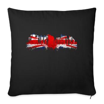 Angleterre Royaume-Uni Londres Anglais britannique Royaume-Uni - Housse de coussin décorative 45 x 45 cm - noir - Devant
