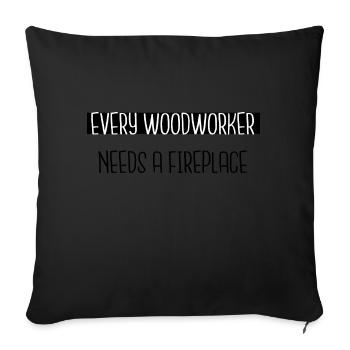 carpenter jokes union carpenter tshirts chainsaw - Sofa pillowcase 17,3'' x 17,3'' (45 x 45 cm) - black - Front