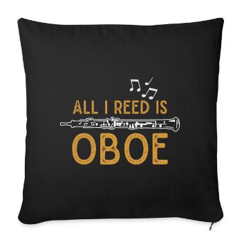 Oboe Oboist Orchestra Musician - Sofa pillowcase 17,3'' x 17,3'' (45 x 45 cm) - black - Front