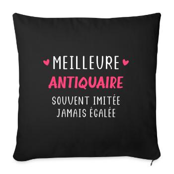 Meilleure antiquaire - Housse de coussin décorative 45 x 45 cm - noir - Devant