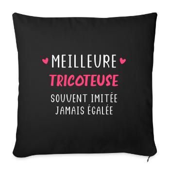 Meilleure Tricoteuse - Housse de coussin décorative 45 x 45 cm - noir - Devant