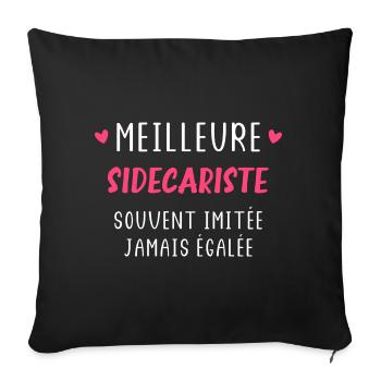 Meilleure sidecariste - Housse de coussin décorative 45 x 45 cm - noir - Devant