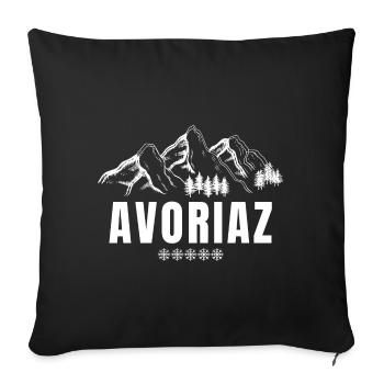 Avoriaz, ski resort, snowboard - Sofa pillowcase 17,3'' x 17,3'' (45 x 45 cm) - black - Front
