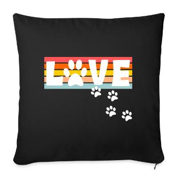 Hunde Liebe - Sofakissenbezug 45 x 45 cm - Schwarz - Vorne