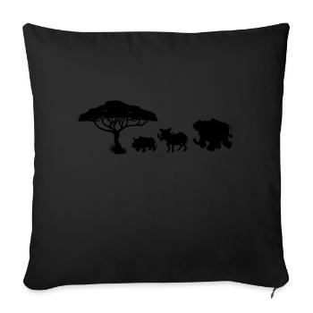 Safari Zoo Animal Safari Zoo - Sofa pillowcase 17,3'' x 17,3'' (45 x 45 cm) - black - Front