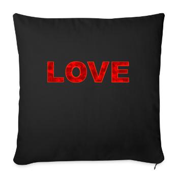 Amour Amour Cœurs - Housse de coussin décorative 45 x 45 cm - noir - Devant