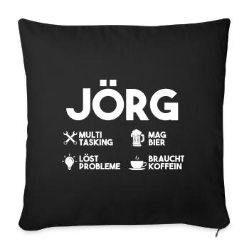 Jorg - Sofakissenbezug 45 x 45 cm - Schwarz - Vorne