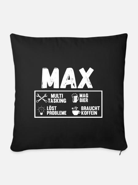 Max - Sofakissenbezug 45 x 45 cm - Schwarz