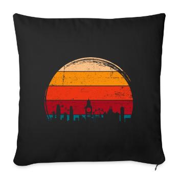 London Sunset Skyline Circle - Sofa pillowcase 17,3'' x 17,3'' (45 x 45 cm) - black - Front