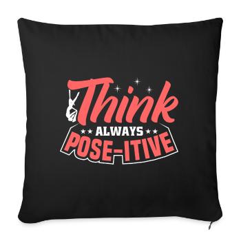 Aerial Silk / Aerial Yoga / Aerial Acrobatics Designs - Sofa pillowcase 17,3'' x 17,3'' (45 x 45 cm) - black - Front