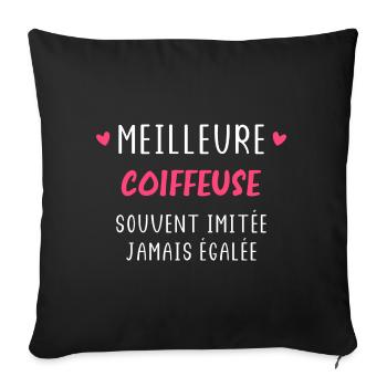 Meilleure Coiffeuse - Housse de coussin décorative 45 x 45 cm - noir - Devant