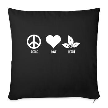 Vegan gift idea for vegans - Sofa pillowcase 17,3'' x 17,3'' (45 x 45 cm) - black - Front