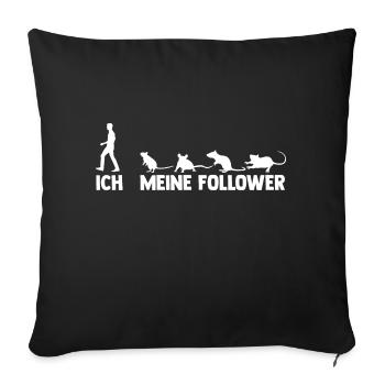 Ich und meine Follower Maus - Sofakissenbezug 45 x 45 cm - Schwarz - Vorne