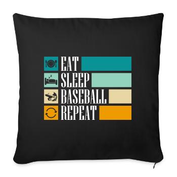 Baseballschläger Sport Hobby - Sofakissenbezug 45 x 45 cm - Schwarz - Vorne