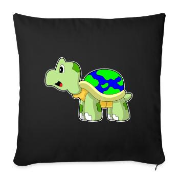 Schildkröte Erdkugel - Sofakissenbezug 45 x 45 cm - Schwarz - Vorne